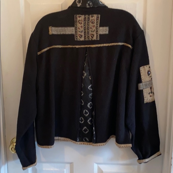 Flashback L Vintage black patchwork jacket. - Picture 6 of 7